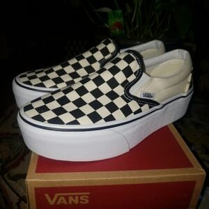 Vans classic slip on checkerboard stackform sneaker